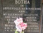 BOTHA Pieter Bernardus 1924-1986 & Gertruida Susanna 1927-2010 