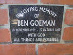 GOEMAN Ben 1939-2003