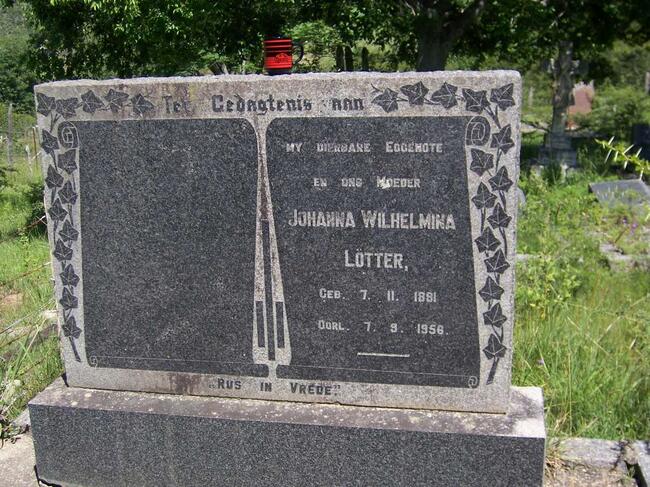 LÖTTER Johanna Wilhelmina 1881-1956