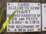 HART Carol Elizabeth Lyon 1952-1972