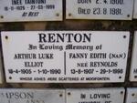 RENTON Arthur Luke Elliot 1905-1990 & Fanny Edith REYNOLDS 1907-1998