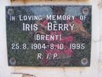 BERRY Iris nee BRENT 1904-1995