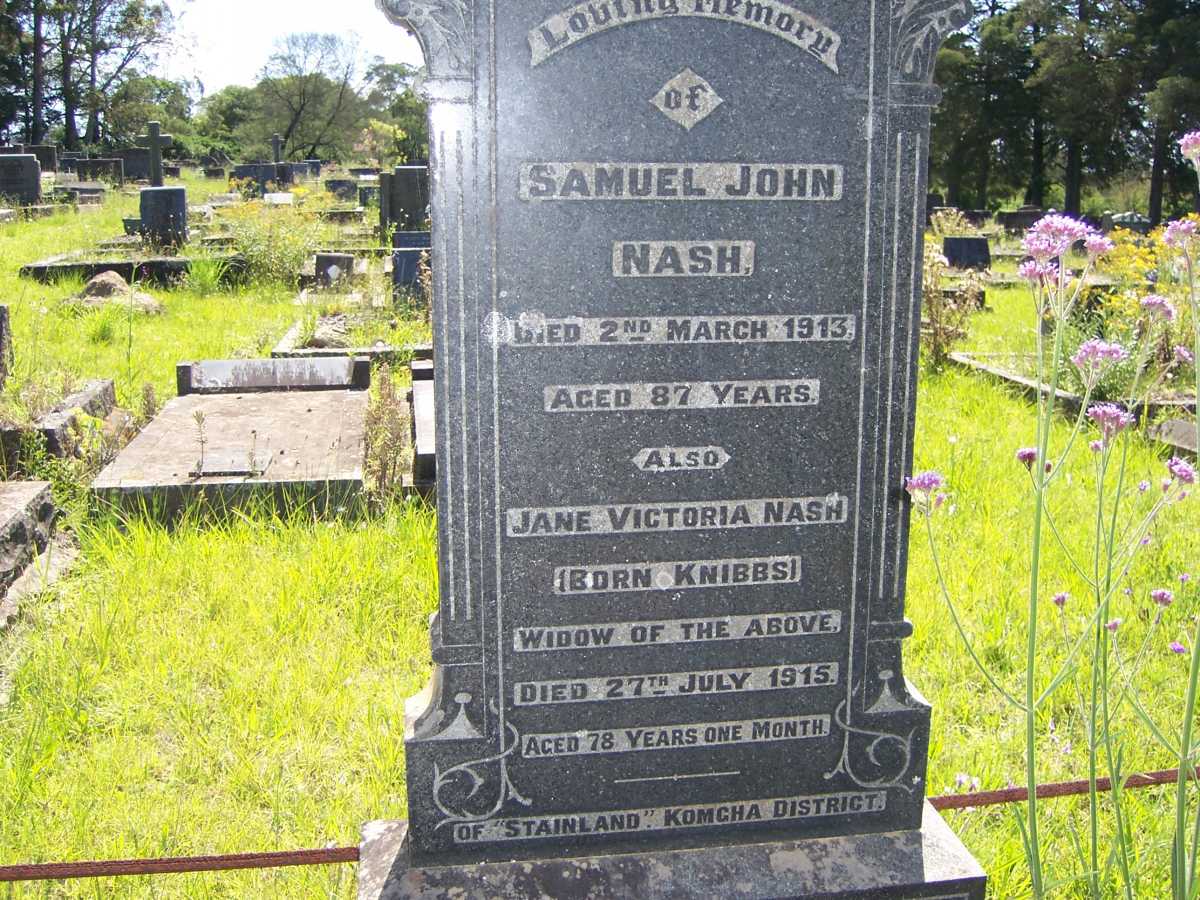 NASH Samuel John -1913 & Jane Victoria KNIBBS -1915
