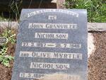 NICHOLSON John Granville 1887-1946 & Olive Myrtle 1889-1965
