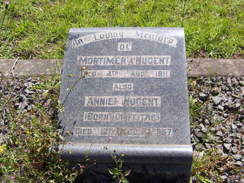 NUGENT Mortimer -1911 & Annie GRIFFITHS -1957