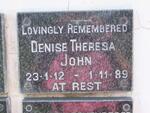 JOHN Denise Theresa 1912-1989
