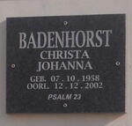 BADENHORST Christa Johanna 1958-2002