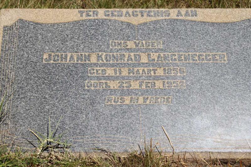 LANGENEGGER Johann Konrad 1856-1952