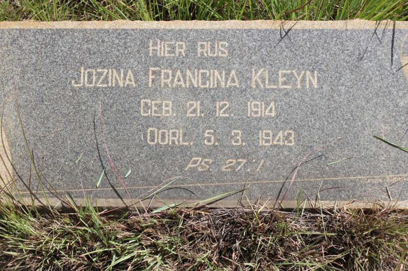 KLEYN Jozina Francina 1914-1943