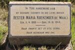 KOEKEMOER Hester Maria nee de WAAL 1888-1944