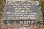 MERWE Matthys J.N., v.d. 1897-1947