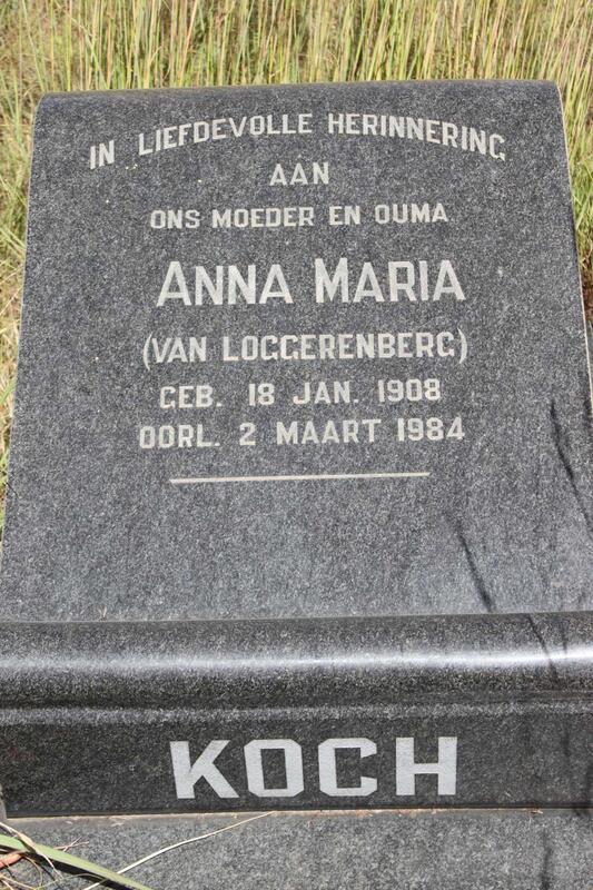 KOCH Anna Maria nee VAN LOGGERENBERG 1908-1984