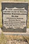 BLOM Maria Magdalena formerly HUMAN nee BRITZ 1885-1949