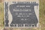 MERWE Maria Elizabeth, van der nee KOCH 1883-1957