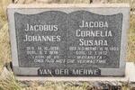 MERWE Jacobus Johannes, van der 1896-1974 & Jacoba Cornelia Susara V.D. MERWE 1903-1972