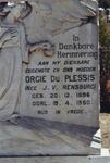 PLESSIS Orgie, du nee J.V. RENSBURG 1896-1950