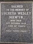 SELWYN Lucretia Wesley -1904