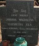ELS Johanna Magdalena Elizabeth previously SCHOEMAN nee ENGELBRECHT 1890-1970
