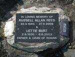 REED Russell Allan 1945-2008 :: REED Lettie Burt 1926-2003