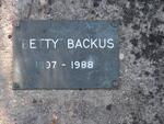 BACKUS Betty 1897-1988