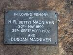 MACNIVEN Duncan & H.R. 1899-1982