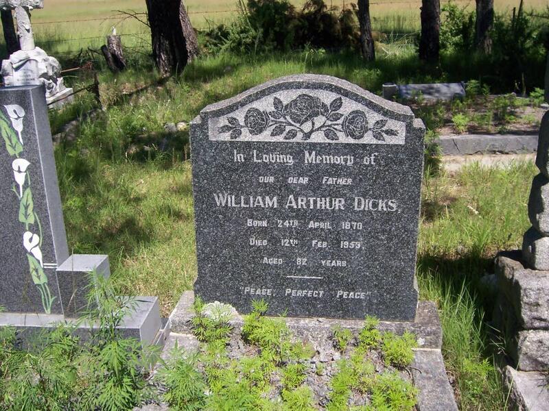 DICKS William Arthur 1870-1953