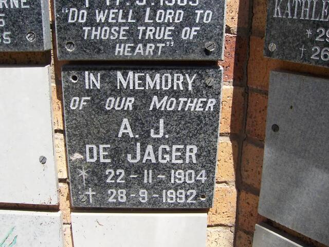 JAGER A.J., de 1904-1992
