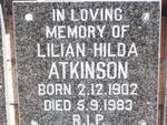 ATKINSON Lilian Hilda 1902-1983