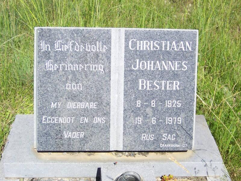 BESTER Christiaan Johannes 1925-1979
