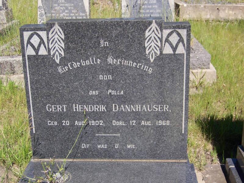 DANNHAUSER Gert Hendrik 1902-1968