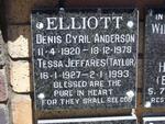 ELLIOTT Denis Cyril Anderson 1920-1978 & Tessa Jeffares TAYLOR 1927-1993