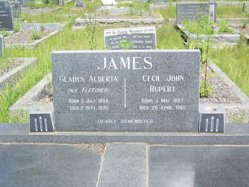 JAMES Cecil John Rupert 1897-1985 & Gladys Alberta FLETCHER 1894-1976