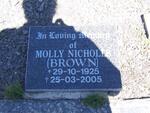 NICHOLLS Molly nee BROWN 1925-2005