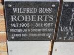 ROBERTS Wilfred Ross 1903-1987
