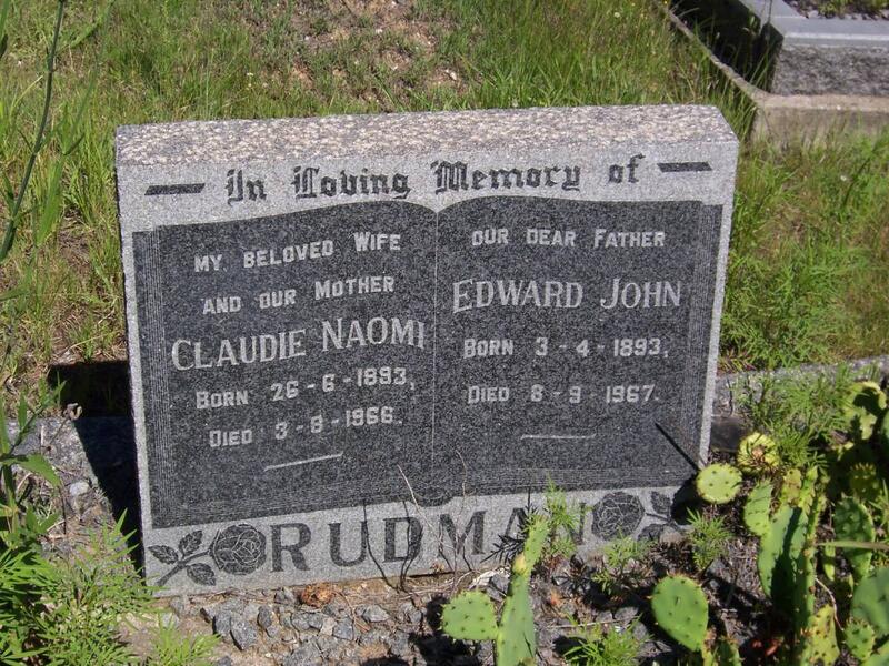 RUDMAN Edward John 1893-1967 & Claudie Naomi 1893-1966