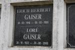GAISER Erich Herbert 1916-1995 & Lore 1922-2000