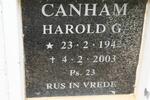 CANHAM Harold G. 1942-2003