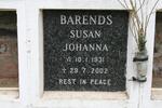 BARENDS Susan Johanna 1931-2002