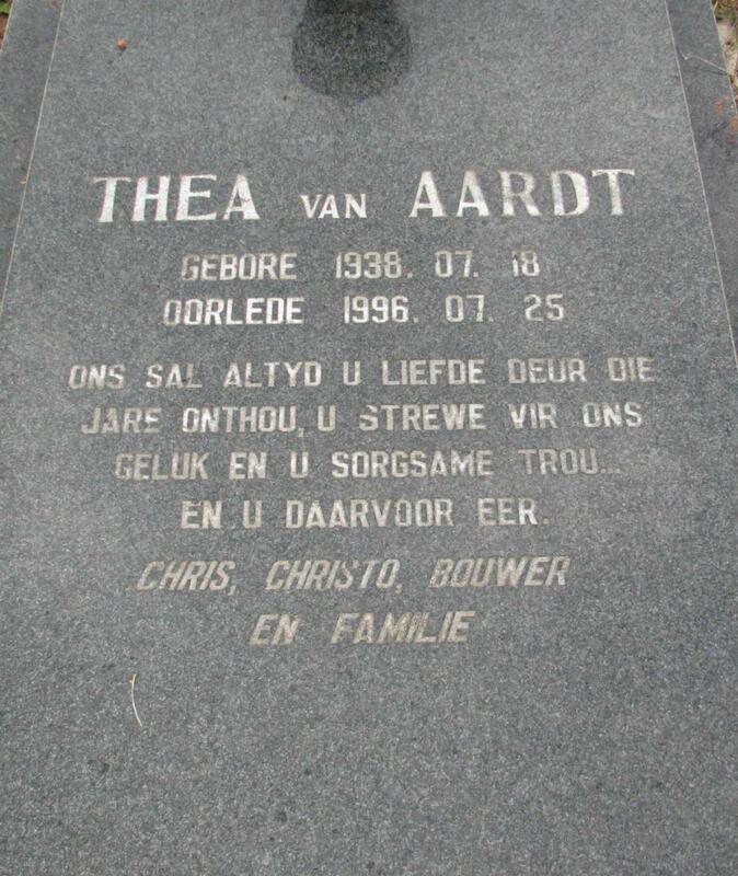 AARDT Thea, van 1938-1996