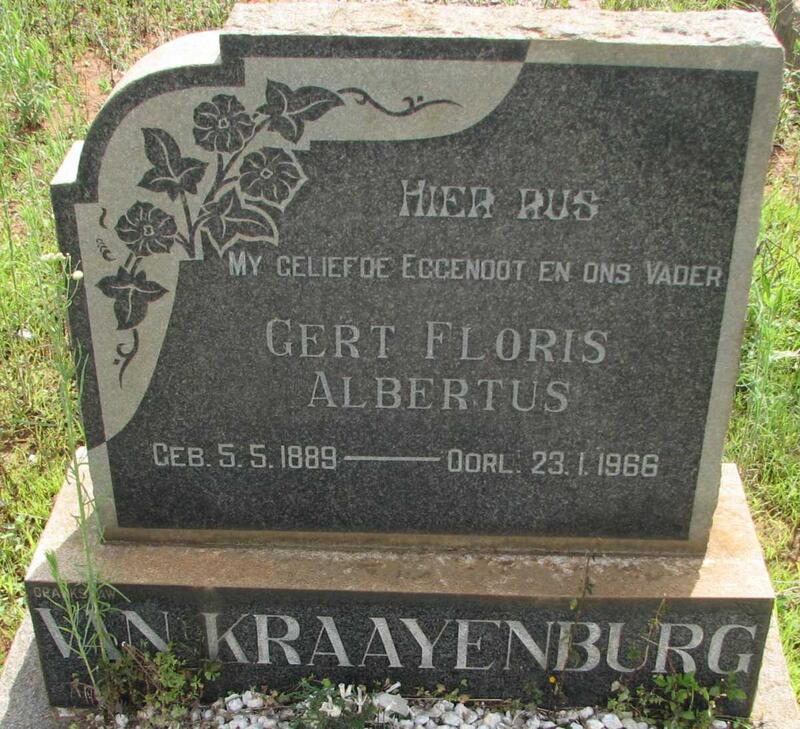 KRAAYENBURG Gert Floris Albertus ,van 1889-1966