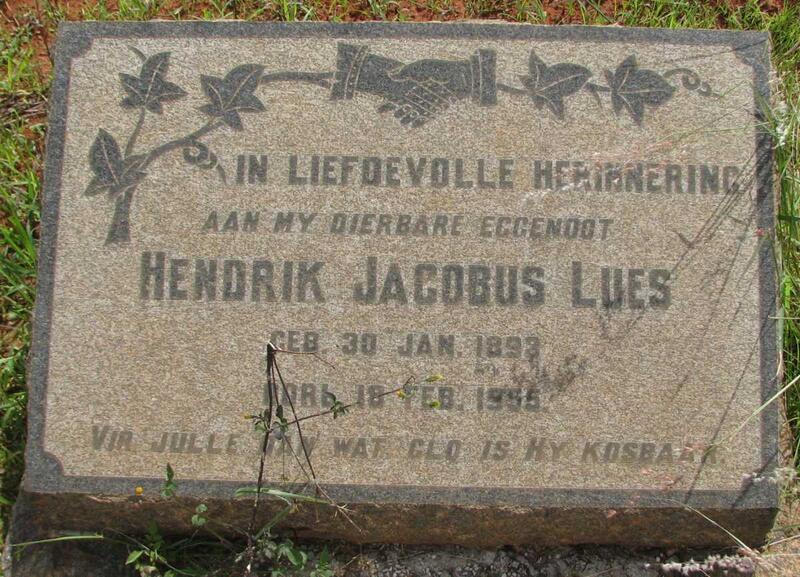 LUES Hendrik Jacobus 1893-1955
