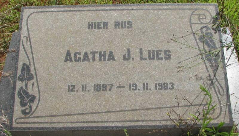 LUES Agatha J. 1887-1983