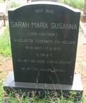 STRASHEIM Sarah Maria Susanna nee COETSER 1887-1970