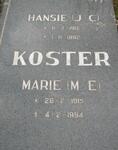KOSTER J.C. 1915-1992 & M.E. 1915-1994