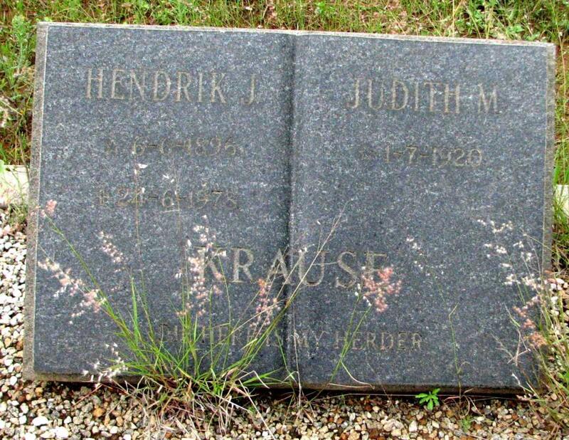 KRAUSE Hendrik J. 1895-1978 & Judith M. 1920-