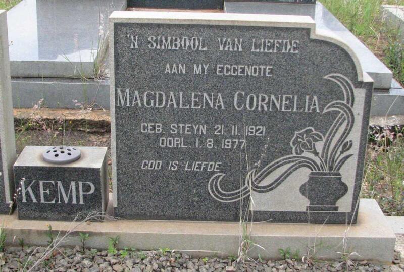 KEMP Magdalena Cornelia nee STEYN 1921-1977