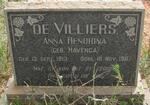 VILLIERS Anna Hendrina, de nee HAVENGA 1913-1967