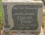 FOORD Christina 1904-1972