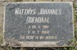ODENDAAL Matthys Johannes 1901-1994