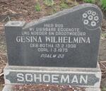 SCHOEMAN Gesina Wilhelmina geb BOTHA 1908-1975